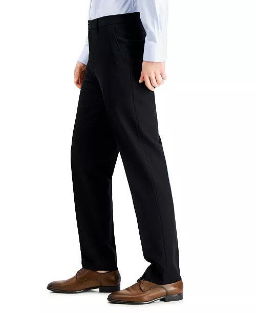 Nautica Mens Modern fit Dress Pants 38 / 29 Black Solid Stretch
