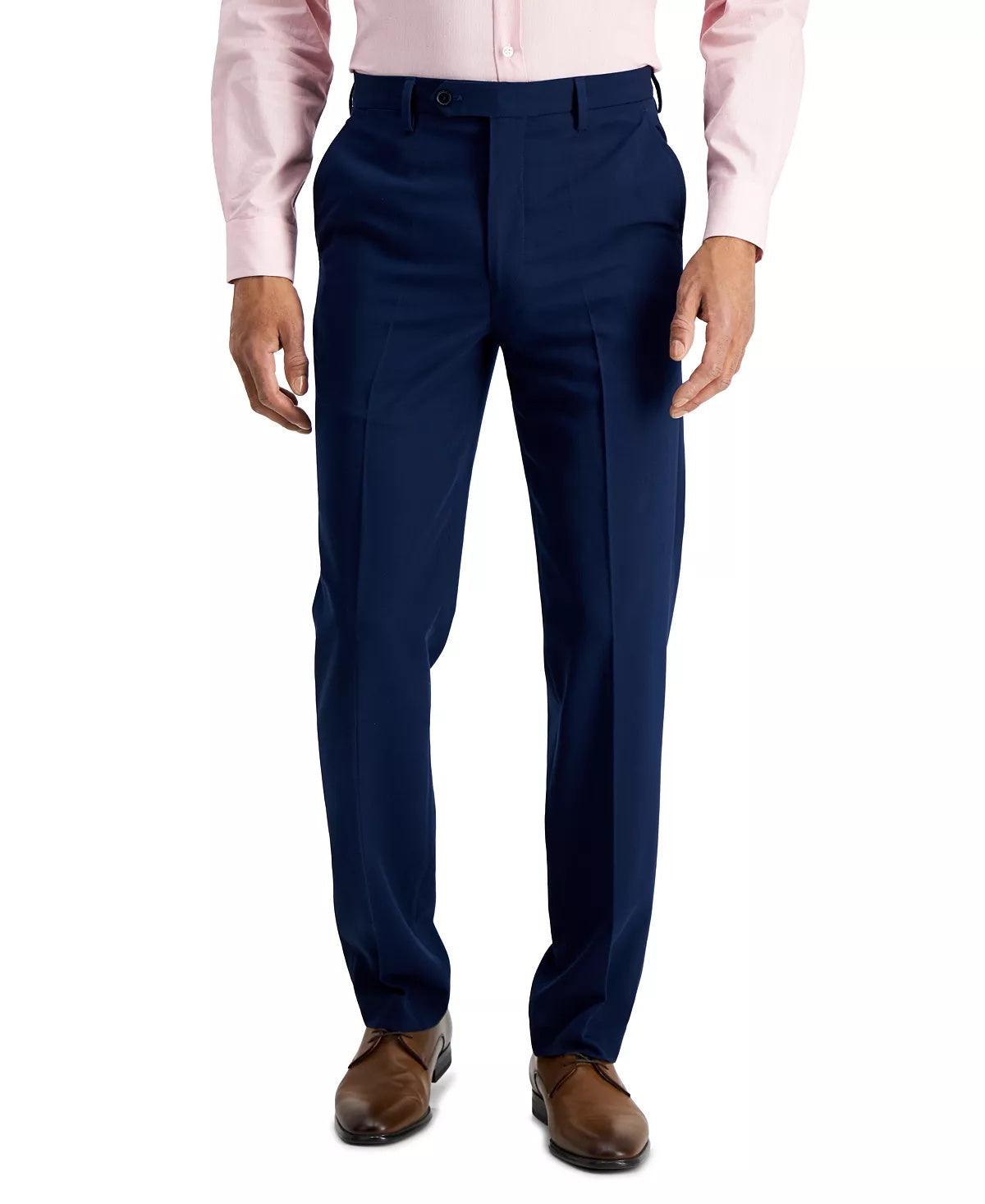 Nautica Mens Modern fit Dress Pants 42 / 30 Navy Blue Solid Stretch