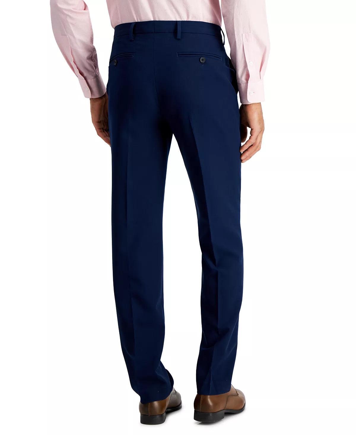 Nautica Mens Classic fit Dress Pants 36 / 32 Blue Solid Stretch