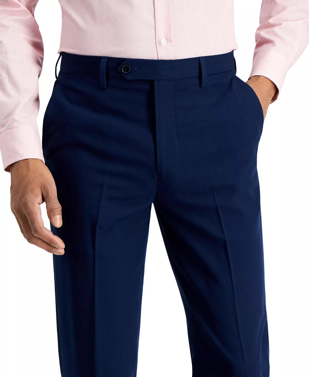 Nautica Mens Modern fit Dress Pants 42 / 30 Navy Blue Solid Stretch