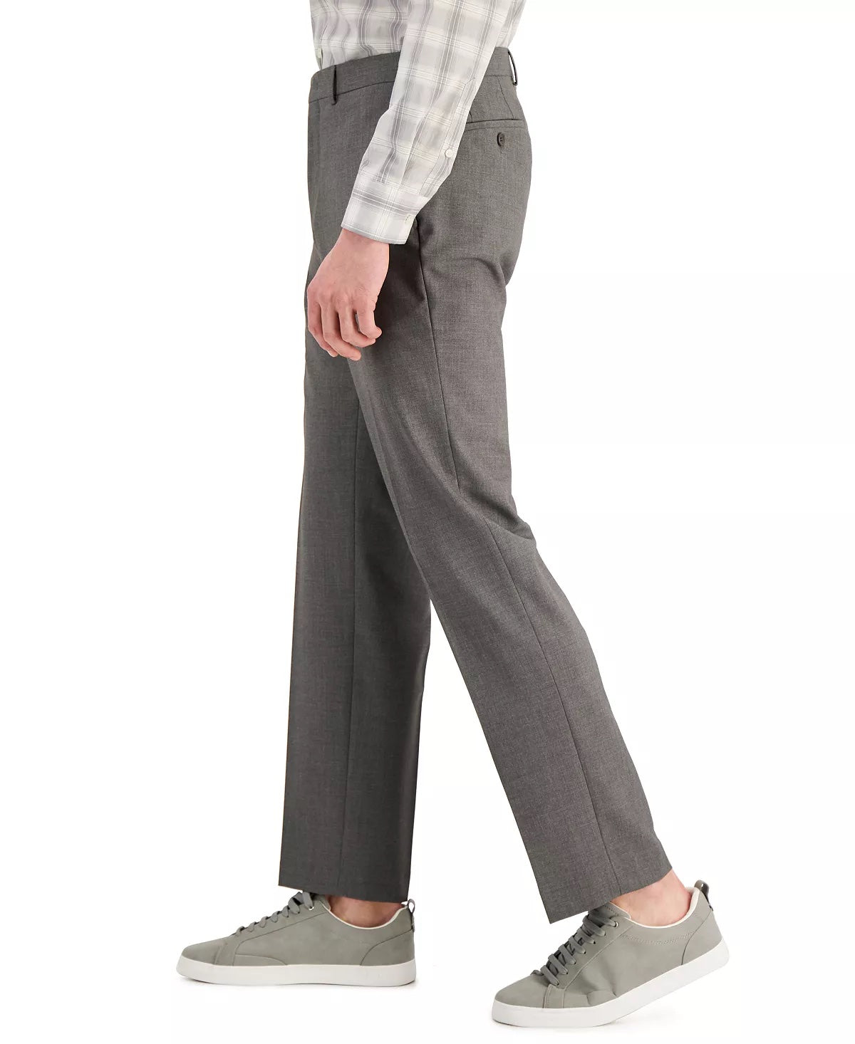 Andrew Marc Mens Modern fit 2 Piece Suit 44 R / 37 Waist Grey Solid Stretch