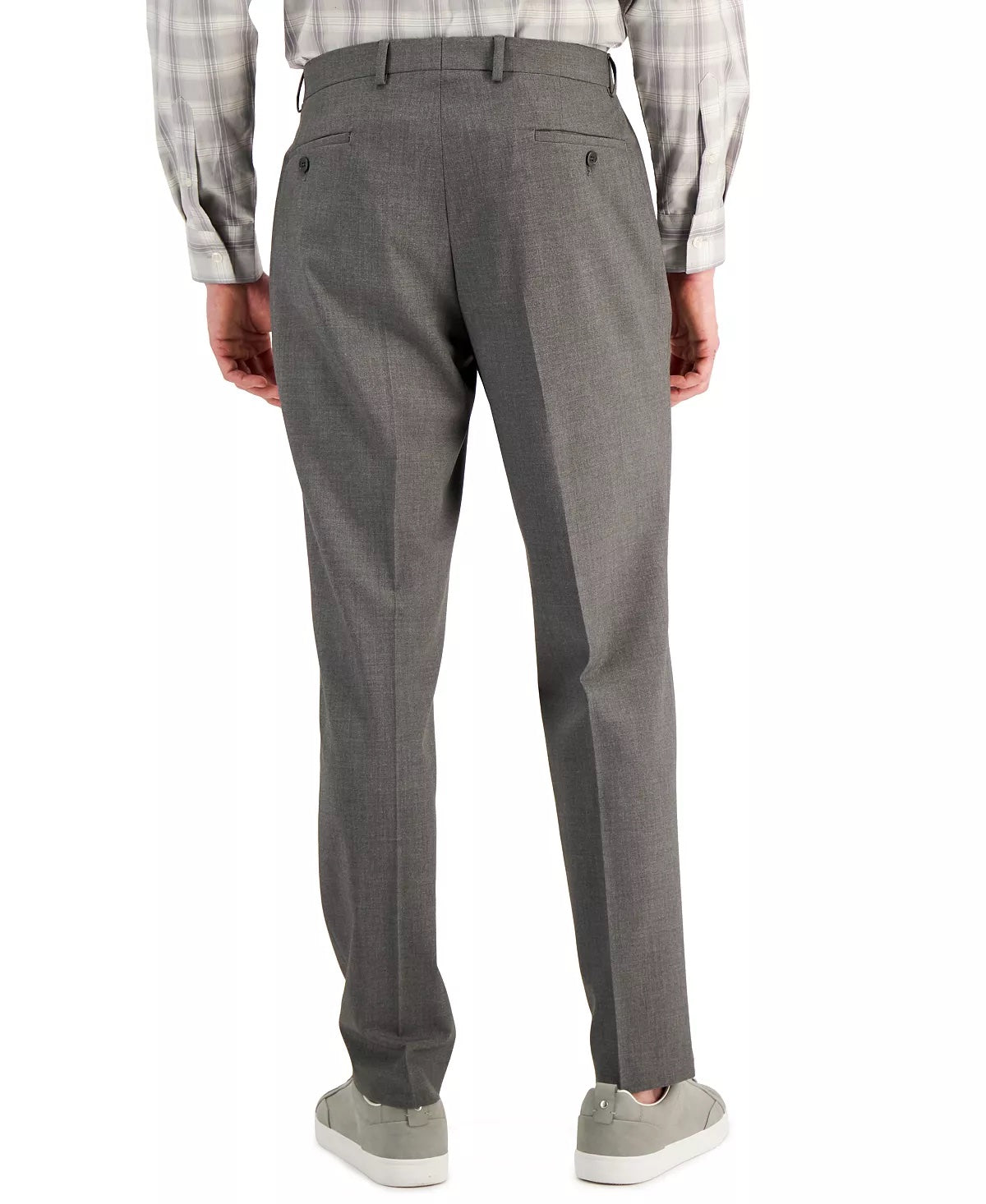 Andrew Marc Mens Modern fit 2 Piece Suit 44 R / 37 Waist Grey Solid Stretch