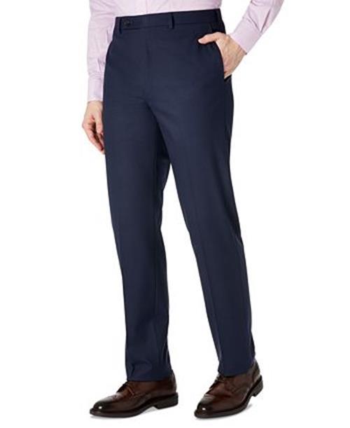Lauren Ralph Lauren Men's Flat Front Stretch Dress Pants 36 x 32 Navy Blue