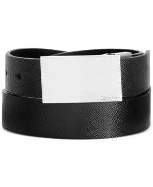 Calvin Klein Saffiano Leather Reversible Dress Belt Black 40