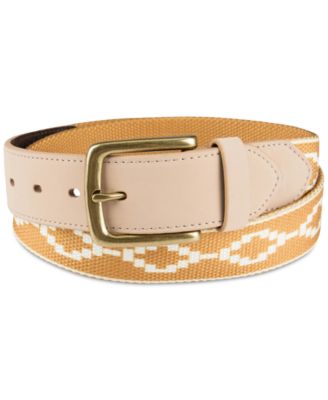 Sun + Stone Men's Gold Faux Leather Printed Belt Small / Medium