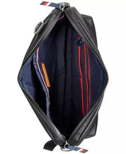 Tommy Hilfiger Men's Leo Logo Embossed Messenger Bag Black