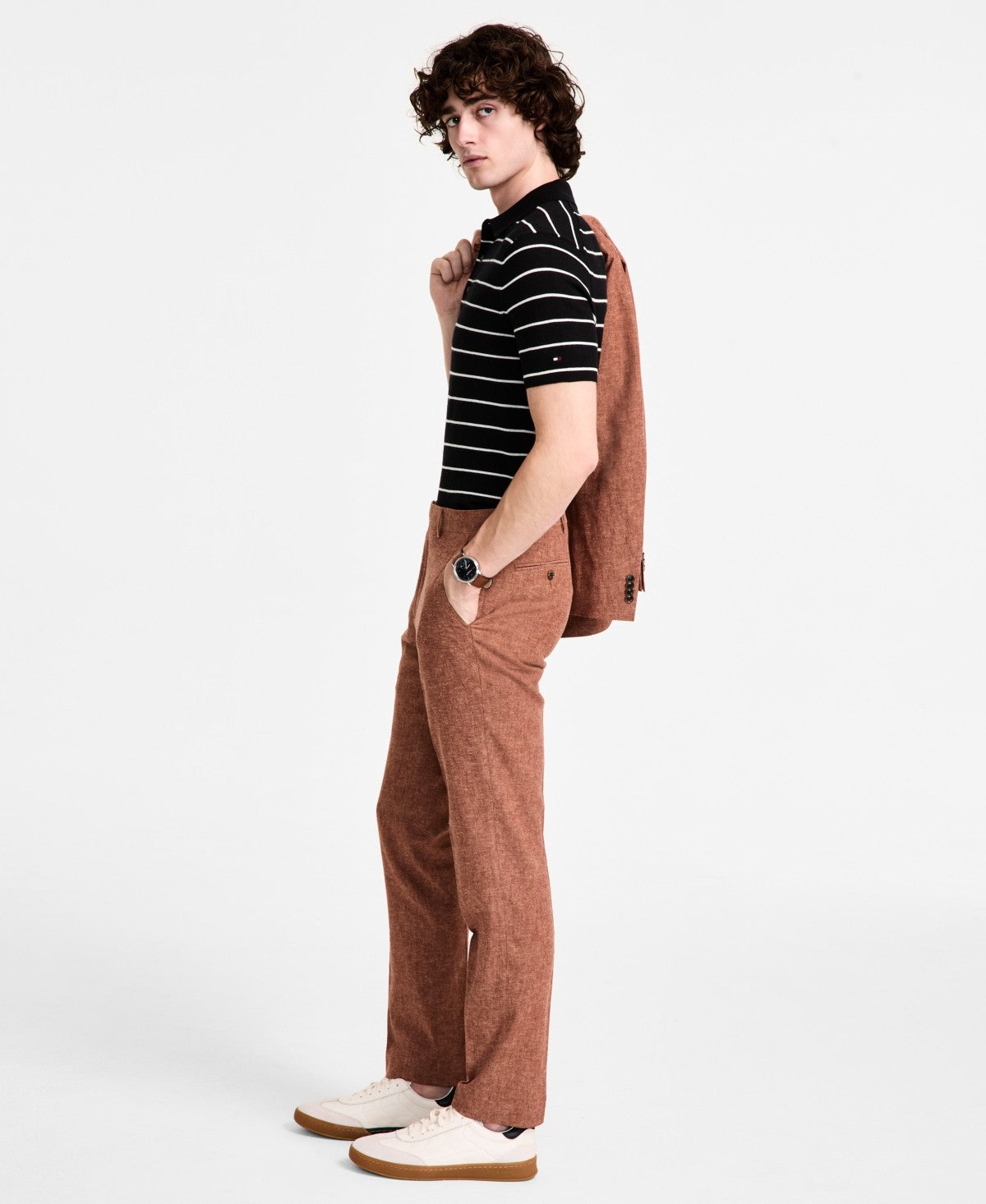Tommy Hilfiger Mens Modern fit Dress Pants 40 / 32 Brown Solid