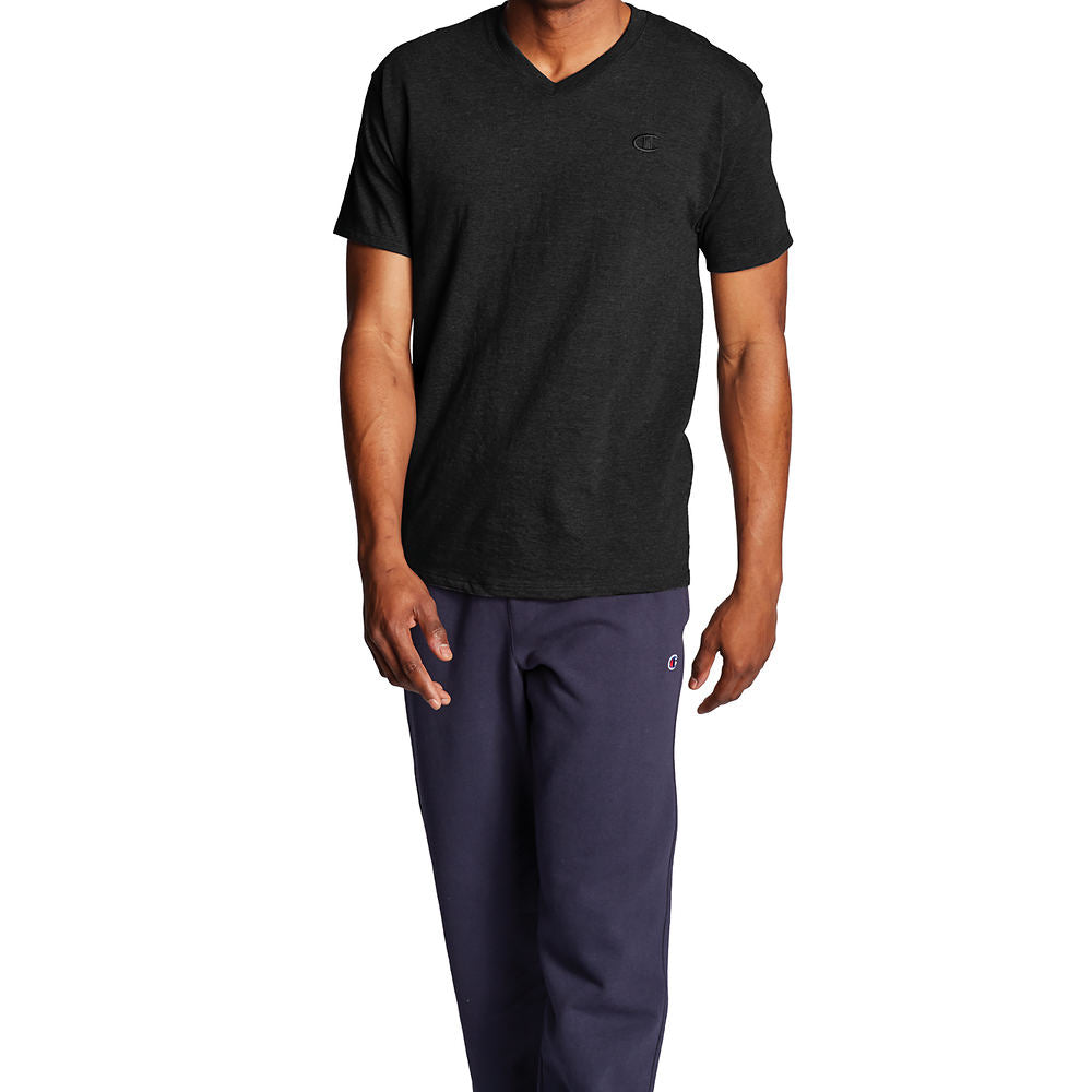 Champion Mens Regular fit Short Sleeve T-Shirt Shirt XL Black Solid