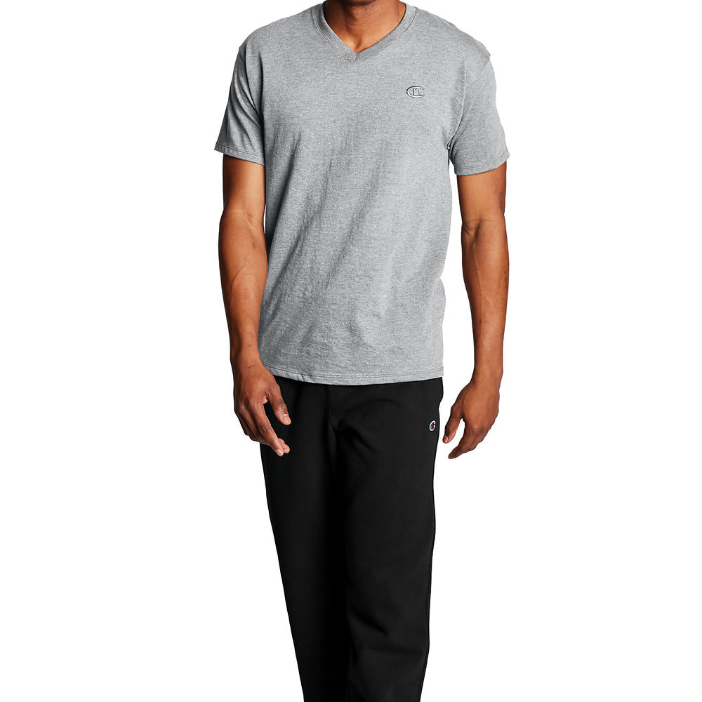 Champion Men's Classic Jersey Vneck Tshirt  Dark Gray Medium