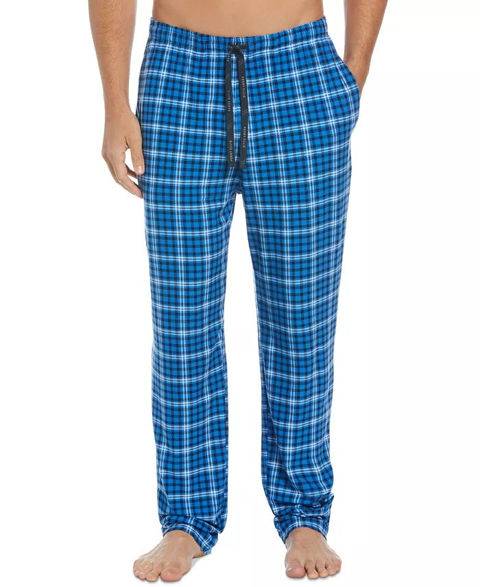 PERRY ELLIS PORTFOLIO Men's Gingham Plaid Sleep Pajama Pants Medium Blue
