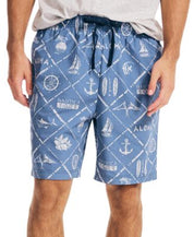 Nautica Men's Aloha Nautical print Sleep Shorts  Blue Xl