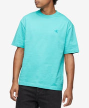 Calvin Klein Men's Relaxed Fit Logo Crewneck T Shirt XS Aqua Blue