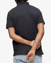 CALVIN KLEIN Men's Regular-Fit Smooth Cotton Monogram Logo Polo Shirt XXL Black
