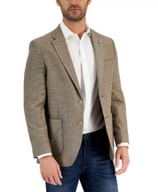 Nautica Mens Modern fit Sport Coat Blazer 48 L Beige Solid Stretch