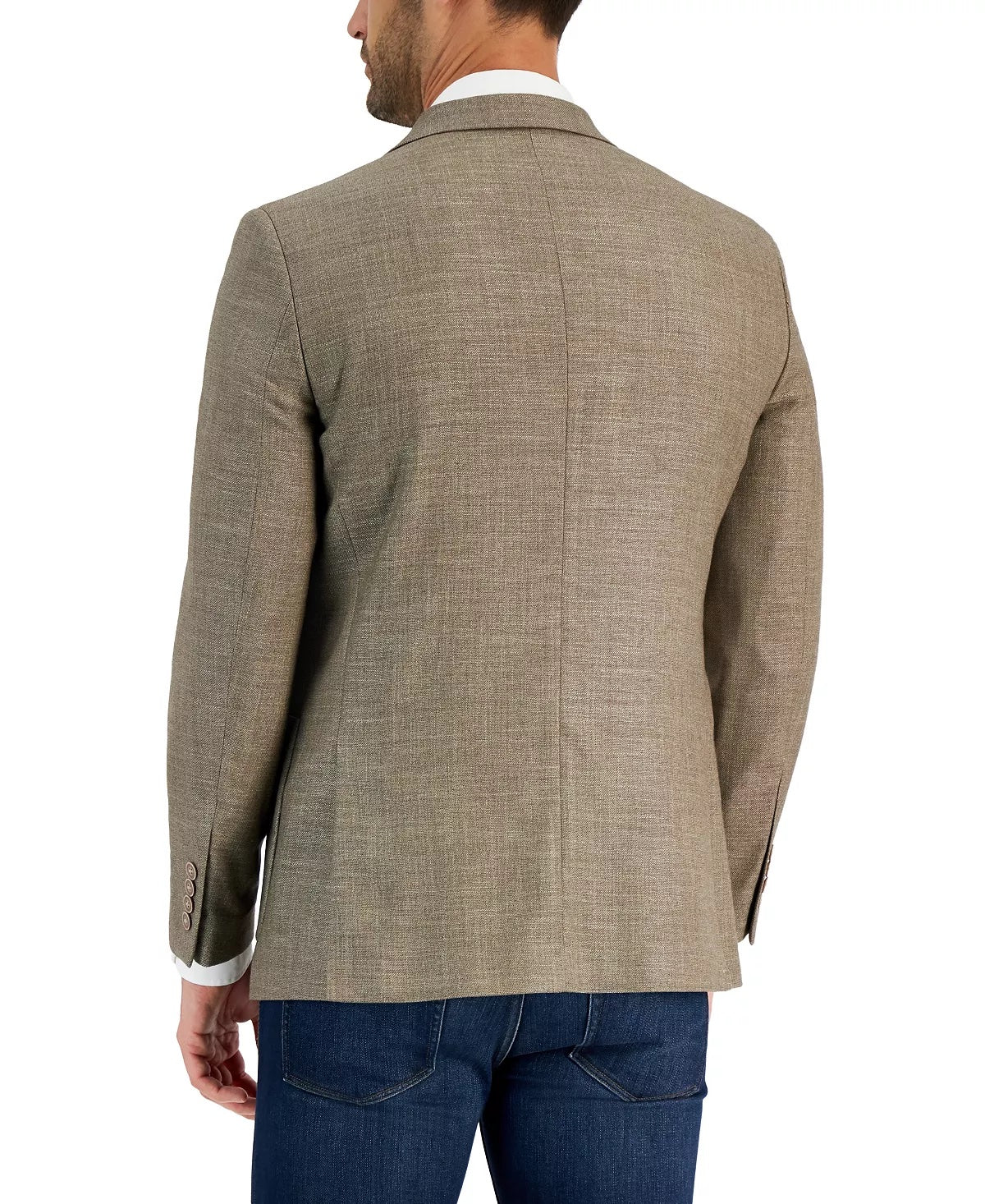 Nautica Men Modern-Fit Active Stretch Structure Weave Sport Coat 46 L Taupe