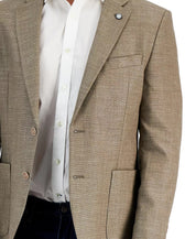 Nautica Mens Modern fit Sport Coat Blazer 42 R Taupe Beige Solid Stretch
