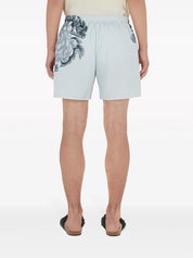 JW Anderson Mens graphic-print striped swim shorts Large Blue