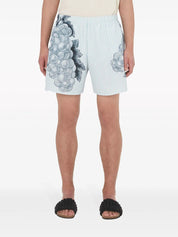 JW Anderson Mens graphic-print striped swim shorts Large Blue