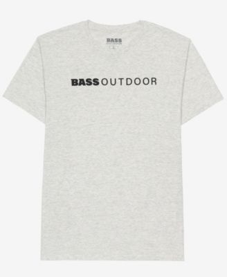 BASS OUTDOOR Mens Lined Short Sleeve T-shirt Oatmeal Heather Small
