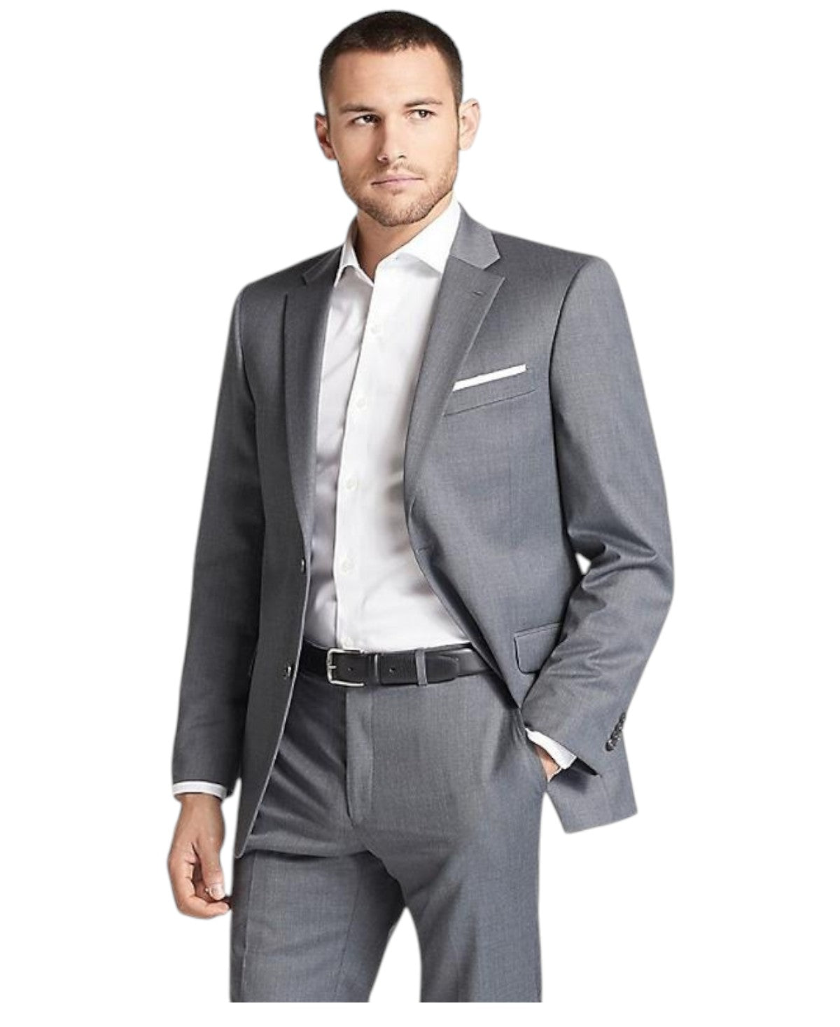 Tommy Hilfiger Mens Modern fit Suit Jacket Blazer 46 R Grey Solid Stretch Wool