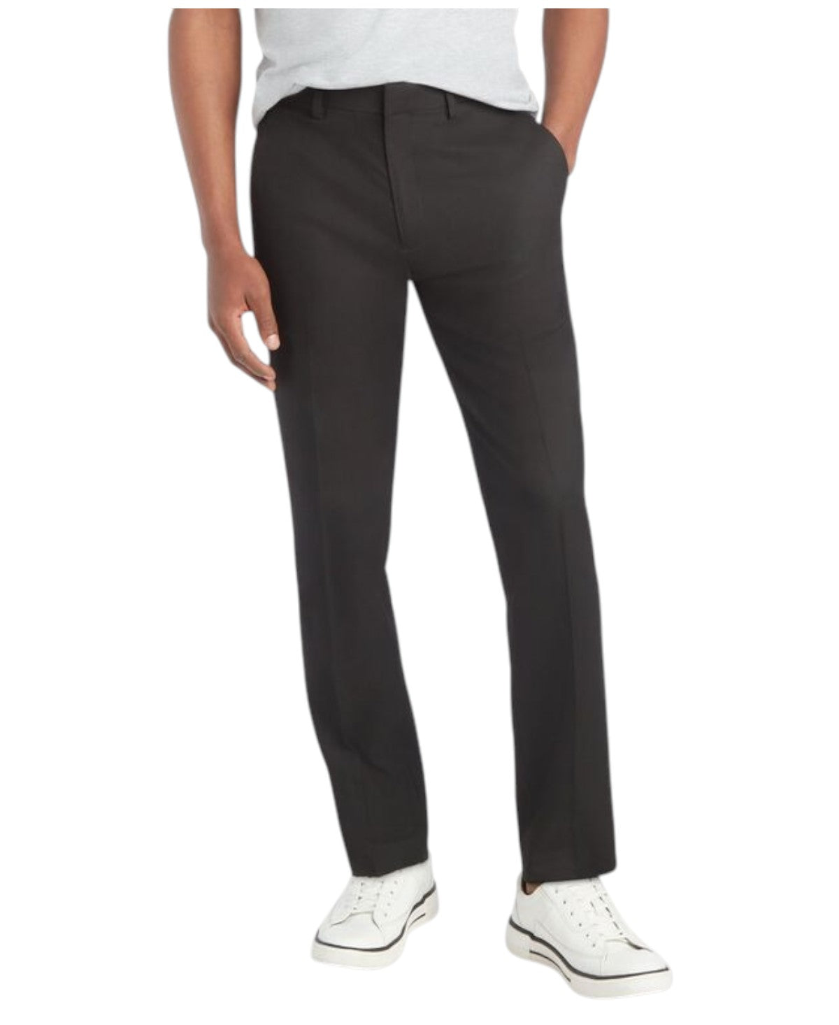 Kenneth Cole Mens Slim fit Dress Pants 34 / 29 Black Solid Stretch