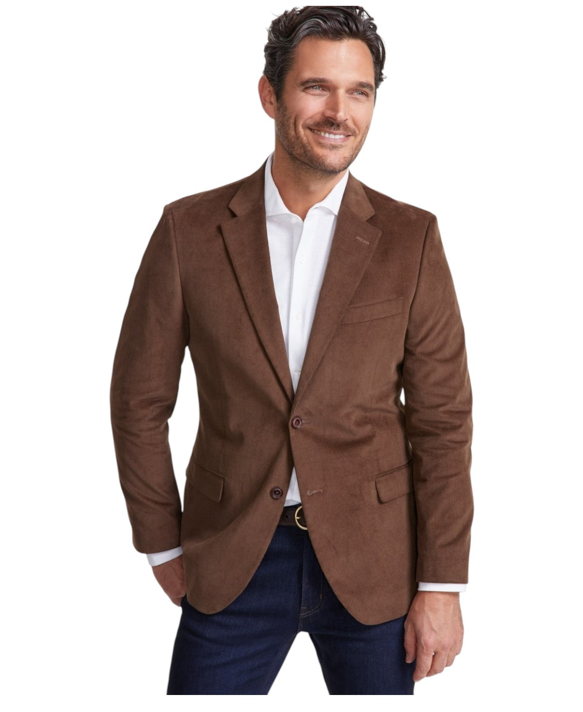 Nautica Mens Modern fit Corduroy Sport Coat Blazer 46 R Brown Solid