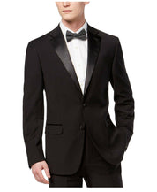 Calvin Klein Mens Slim fit Tuxedo Jacket Blazer 44 L Black Solid Stretch
