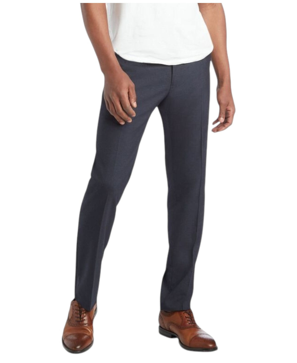 Kenneth Cole Mens Slim fit Dress Pants 32 / 29 Navy Blue Solid Stretch