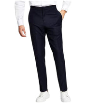 Alfani Mens Slim fit Tuxedo Pants 38 / 34 Navy Blue Geometric