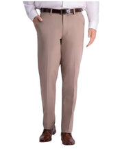 Haggar Mens Classic fit Dress Pants 36 / 34 Beige Solid Stretch