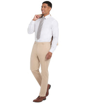 Tommy Hilfiger Mens Modern fit Dress Pants 33 / 30 Beige Solid Stretch
