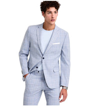 Alfani Mens Slim fit Suit Jacket Blazer 42 R Light Blue Plaid