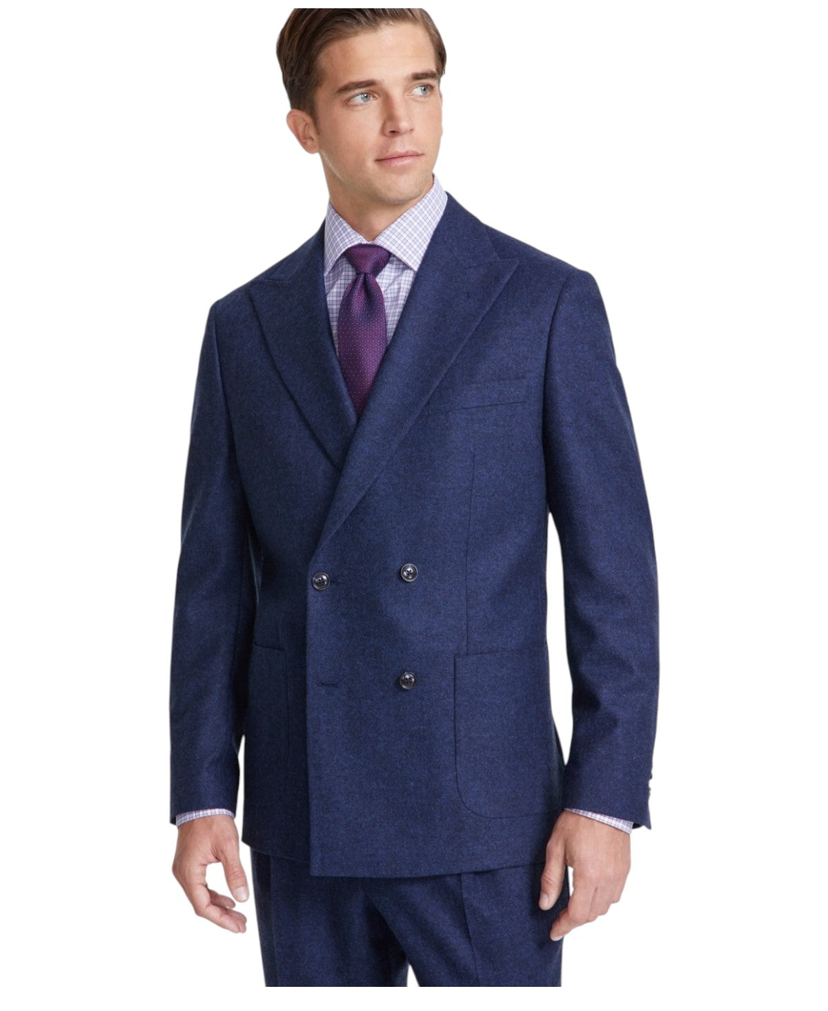 Tommy Hilfiger Mens Modern fit Double Breasted Suit Jacket Blazer 40 L Blue Wool