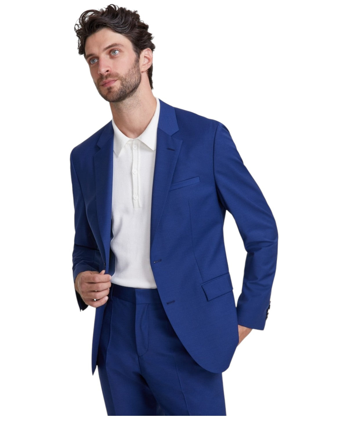 Hugo Boss Mens Modern fit Suit Jacket Blazer 46 R Blue Solid
