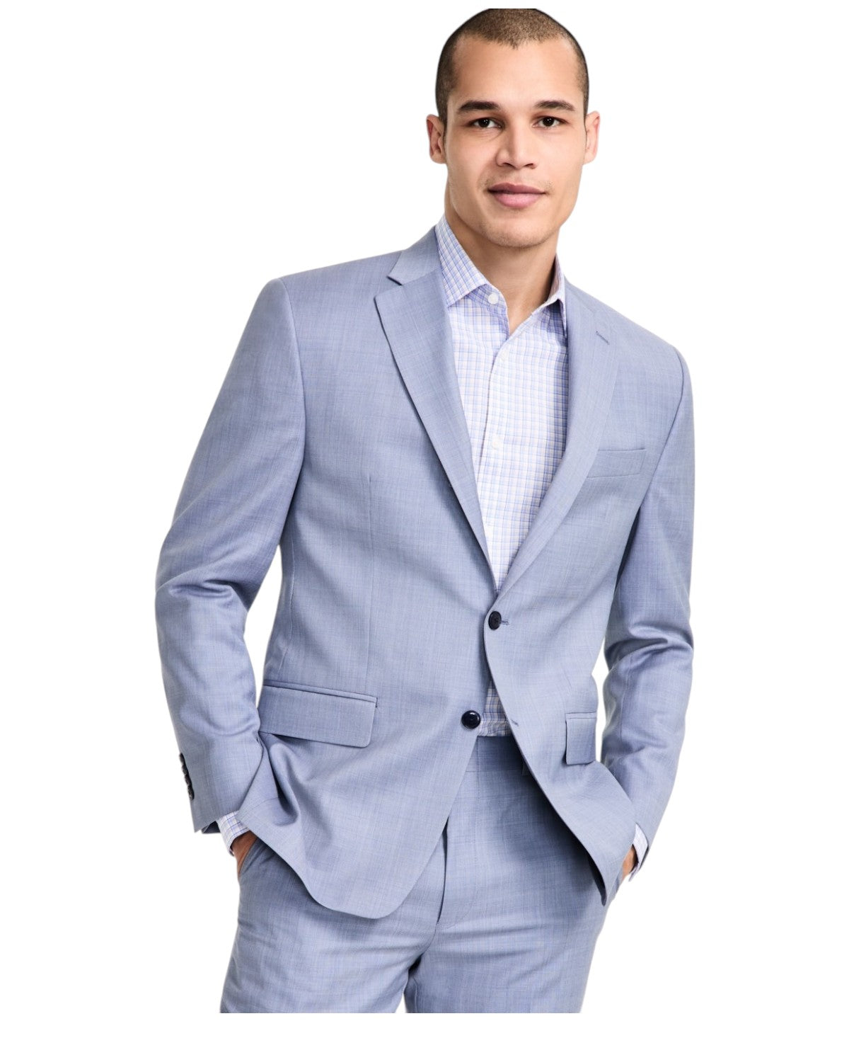 Michael Kors Mens Regular fit Suit Jacket Blazer 42 R Light Blue Solid Wool