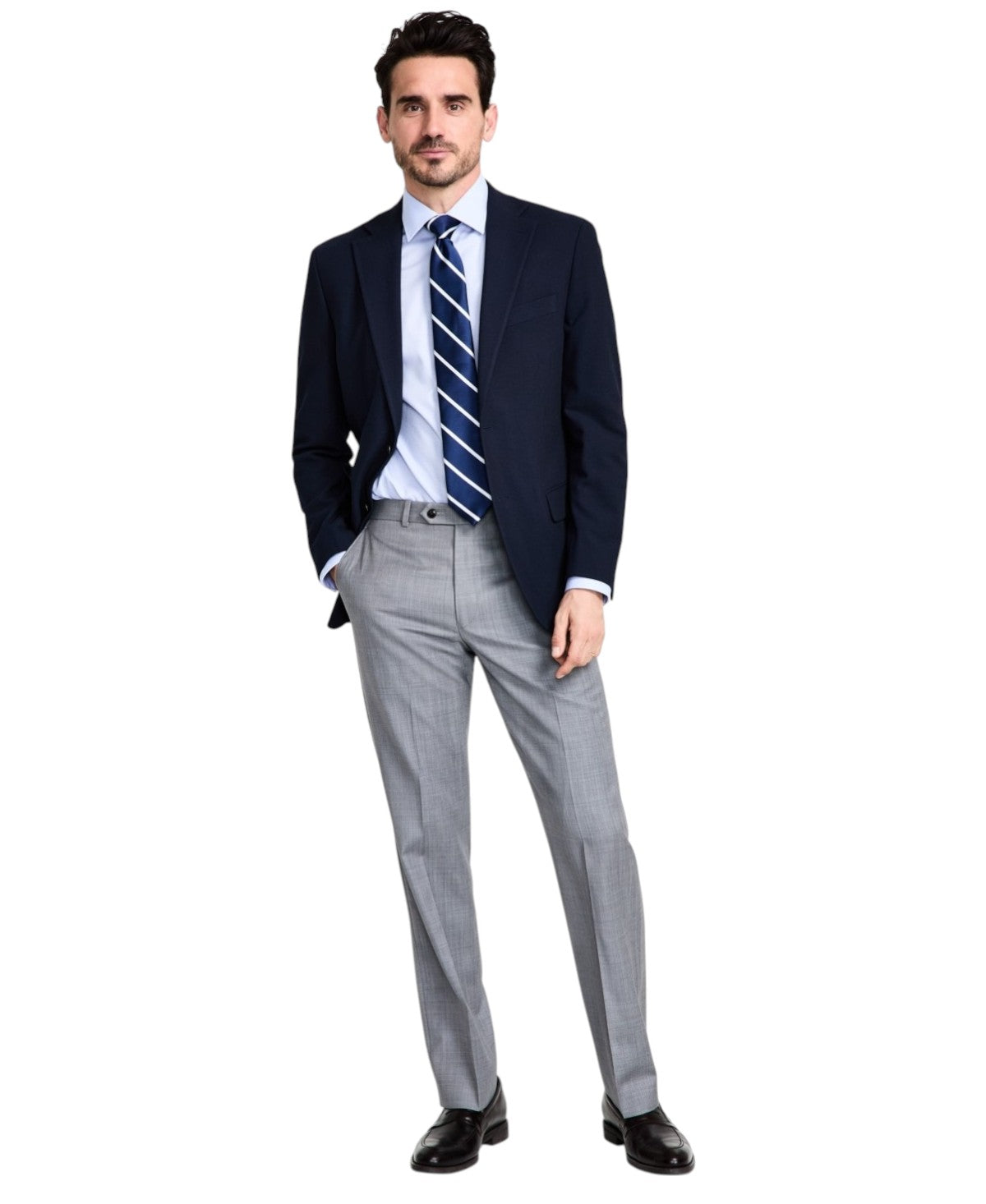 Michael Kors Mens Classic fit Sport Coat Blazer 48 R Navy Blue Solid