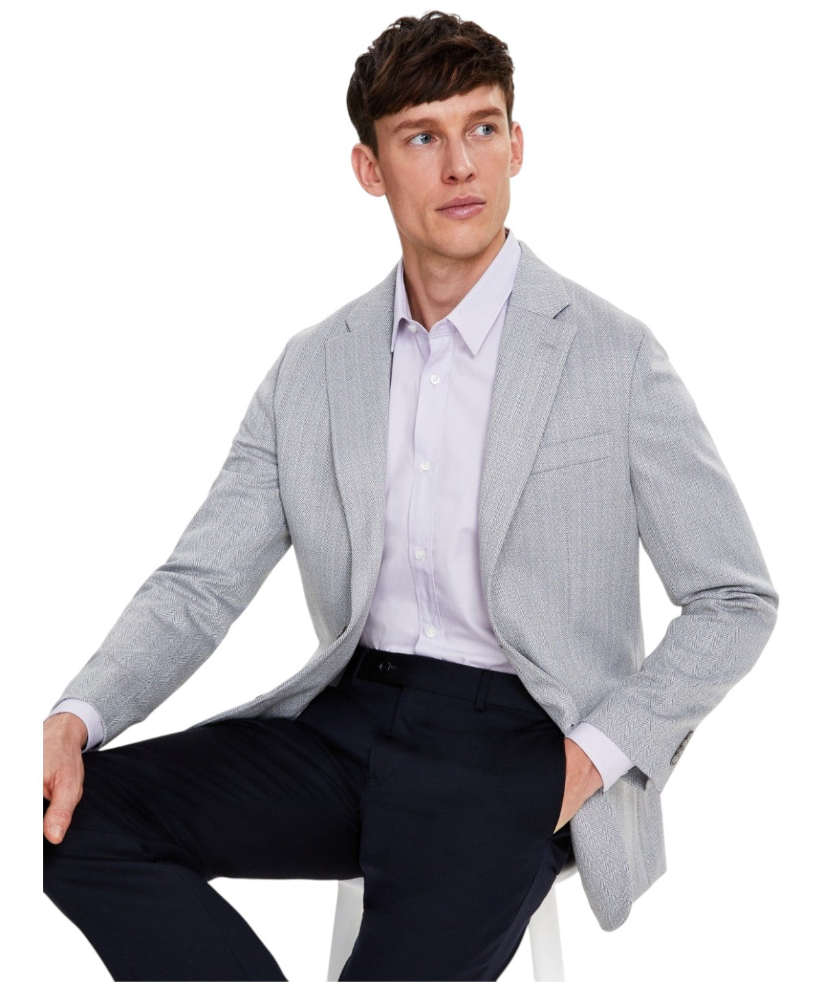 Tommy Hilfiger Mens Modern fit Sport Coat Blazer 44 R Grey Herringbone