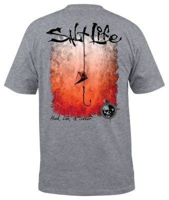 Salt Life Mens Regular fit Short Sleeve T-Shirt Shirt XL Grey Solid