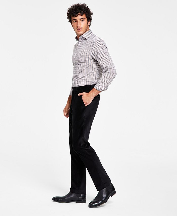 Alfani Mens Slim Fit Velvet Dress Pants Black 34 x 34