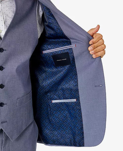 Tommy Hilfiger Mens Modern fit Suit Jacket Blazer 38 S Blue Solid Stretch