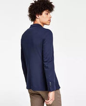 Bar III Mens Slim Fit Navy Knit Blazer 42S