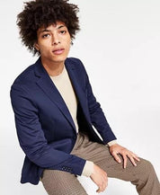 Bar III Men's Navy Solid Knit Blazer 40R