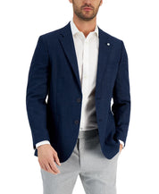 Nautica Mens Modern fit Sport Coat Blazer 46 R Navy Blue Solid Stretch