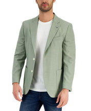 Nautica Men Modern-Fit Active Stretch Structure Weave Sport Coat 44 S Sage Green