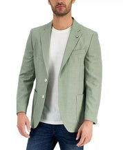Nautica Mens Modern fit Sport Coat Blazer 48 R Green Solid Stretch