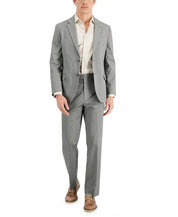 NAUTICA Men's Modern-Fit Stretch Cotton Solid Suit Grey 42R / 36 x 32