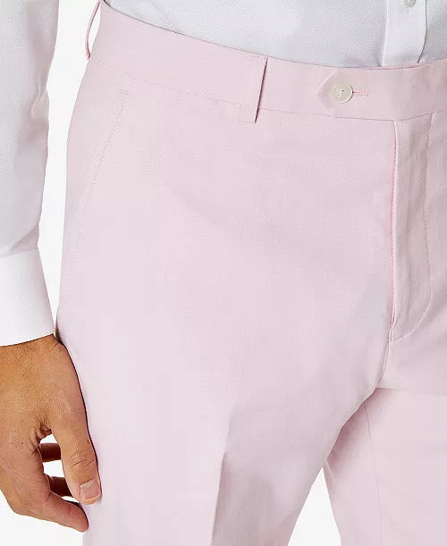 Tommy Hilfiger Mens Modern fit Dress Pants 36 / 32 Pink Solid Stretch