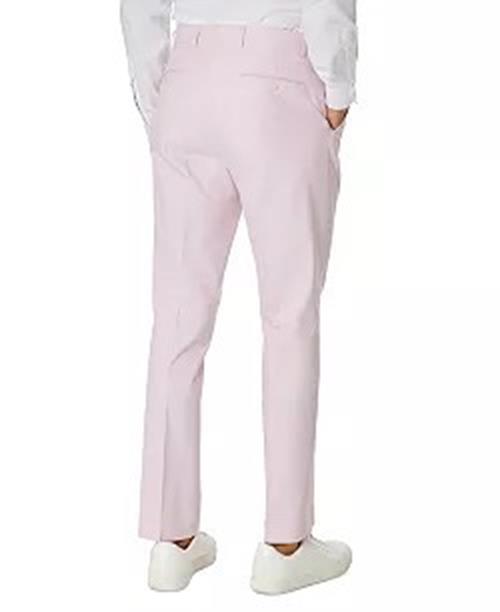 Tommy Hilfiger Mens Modern fit Dress Pants 36 / 32 Pink Solid Stretch