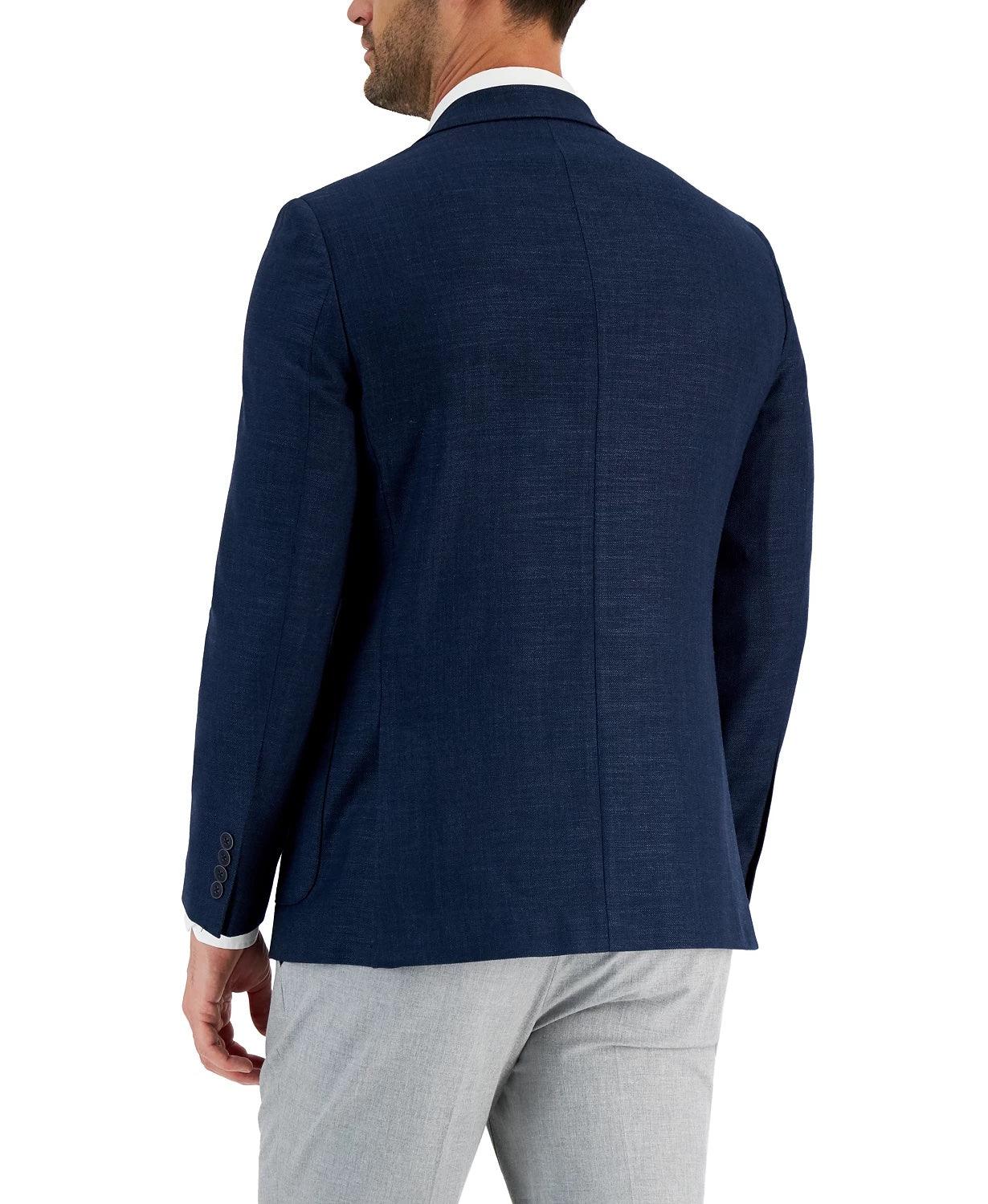 Nautica Mens Modern fit Sport Coat Blazer 42 L Navy Blue Solid Stretch