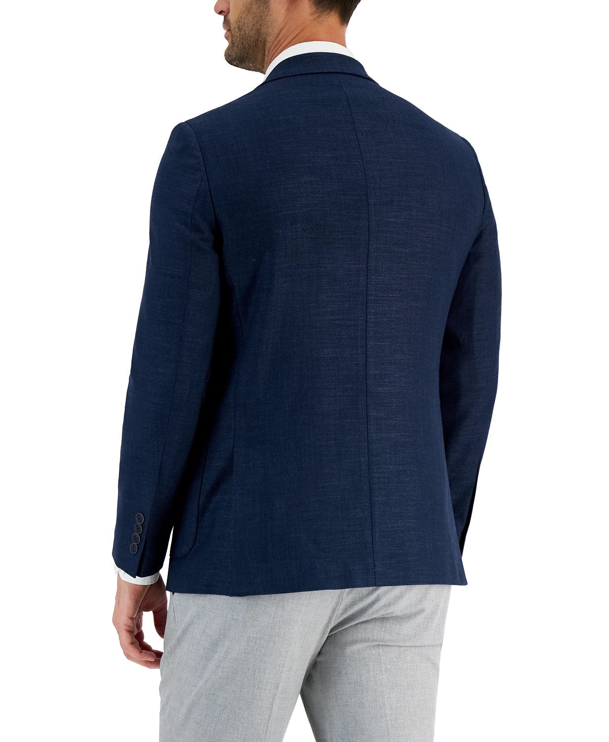 Nautica Mens Modern fit Sport Coat Blazer 46 R Navy Blue Solid Stretch